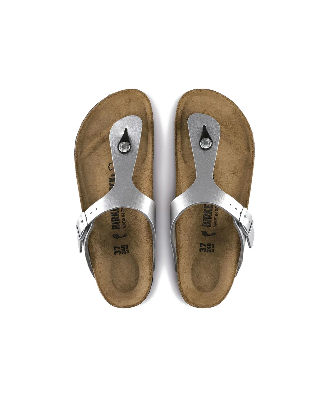 Birkenstock Gizeh Birko-Flor Silver Sandals - Image 6