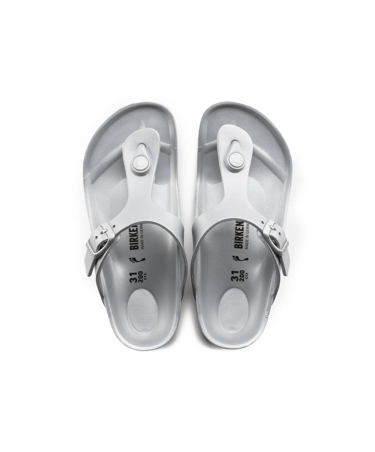 Birkenstock Kids Gizeh EVA Metallic Silver Sandals - Image 4
