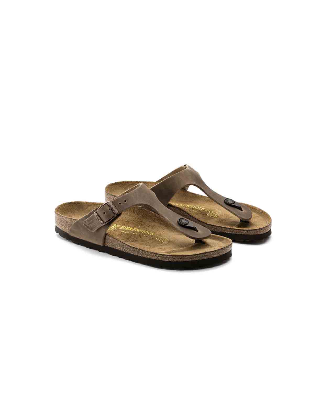 Birkenstock Gizeh Oiled Leather Tobacco Brown Sandals - Image 4