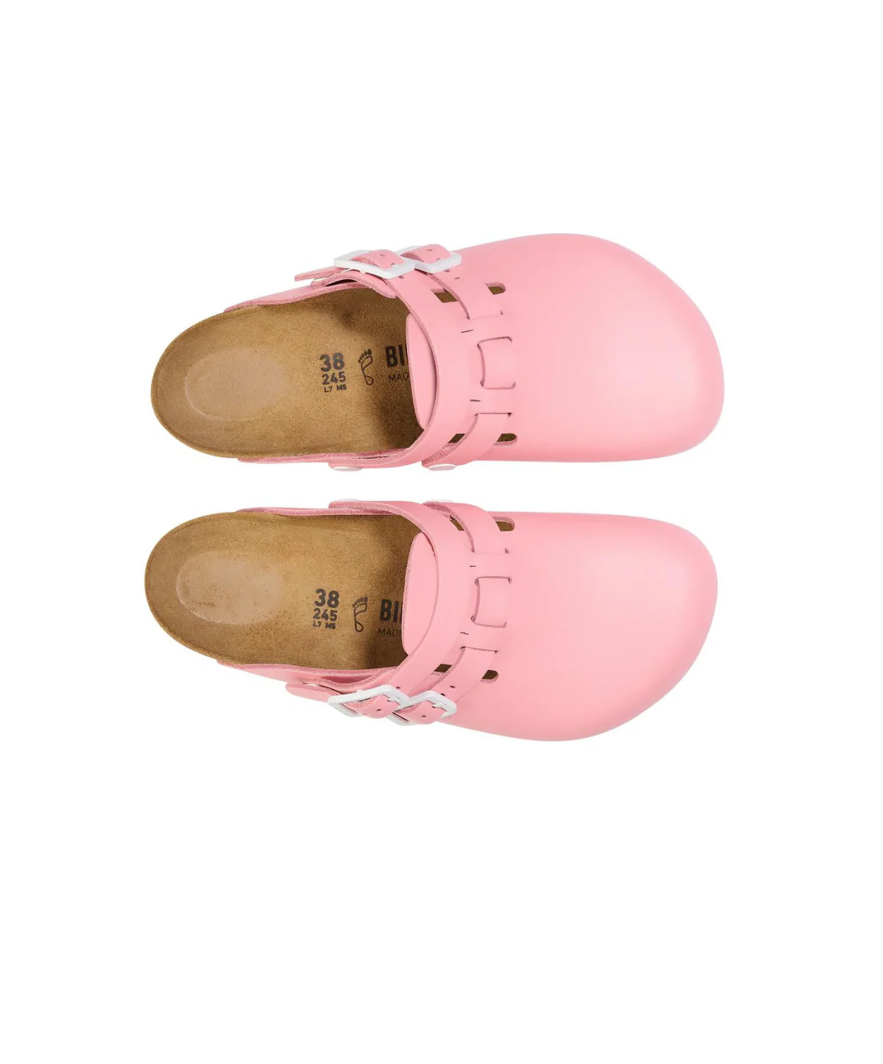 Birkenstock Kay Pro PU Coated/Leather Coral Shell Clogs - Image 4
