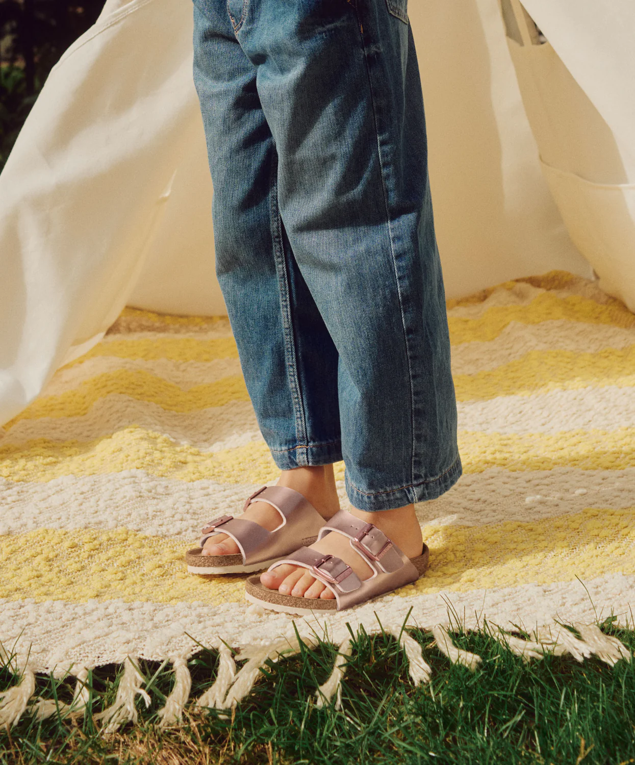 Birkenstock Kids Arizona Birko-Flor Electric Metallic Copper Sandals - Image 3