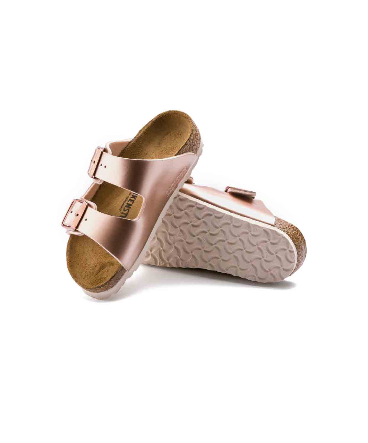 Birkenstock Kids Arizona Birko-Flor Electric Metallic Copper Sandals - Image 4