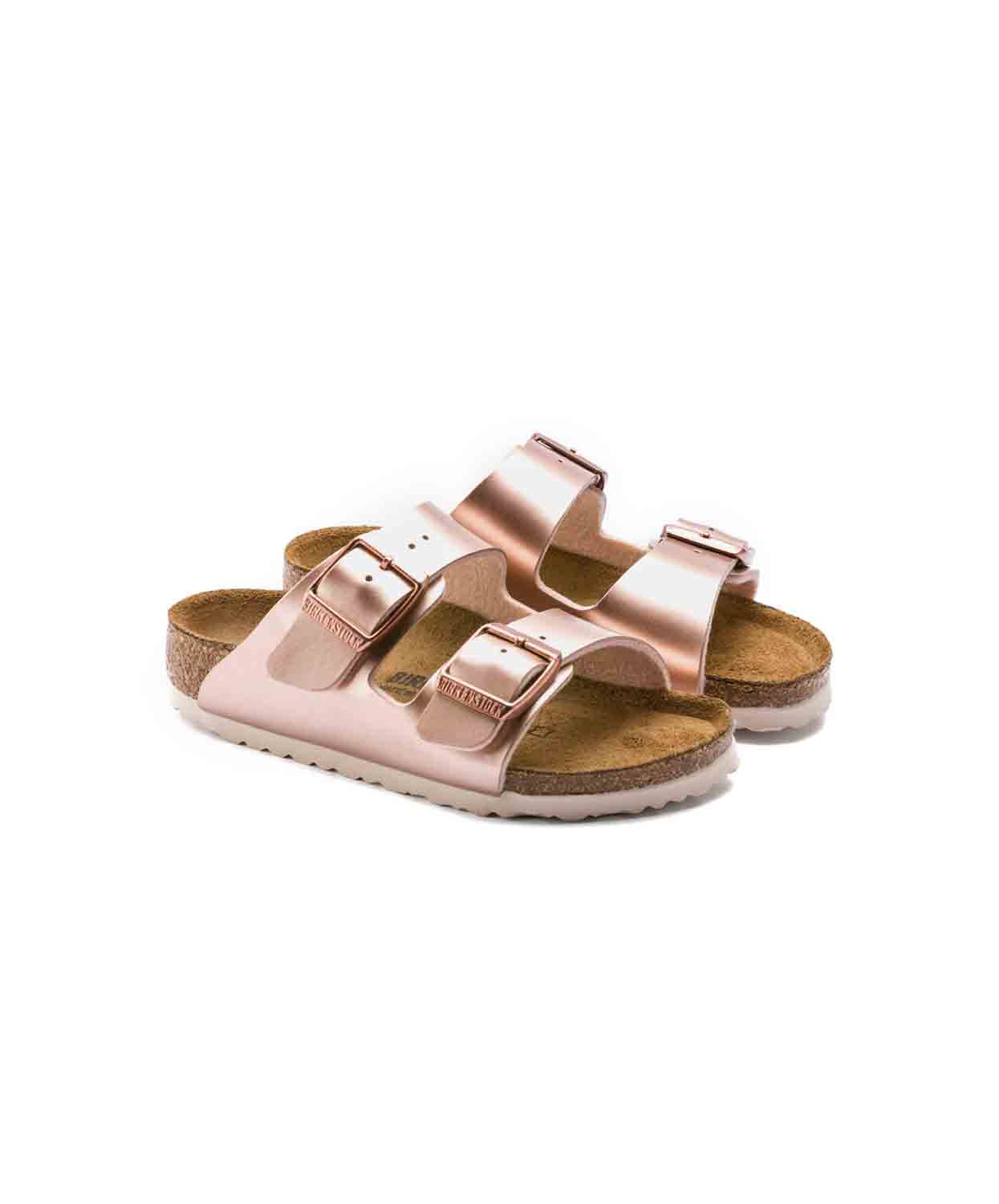 Birkenstock Kids Arizona Birko-Flor Electric Metallic Copper Sandals - Image 5