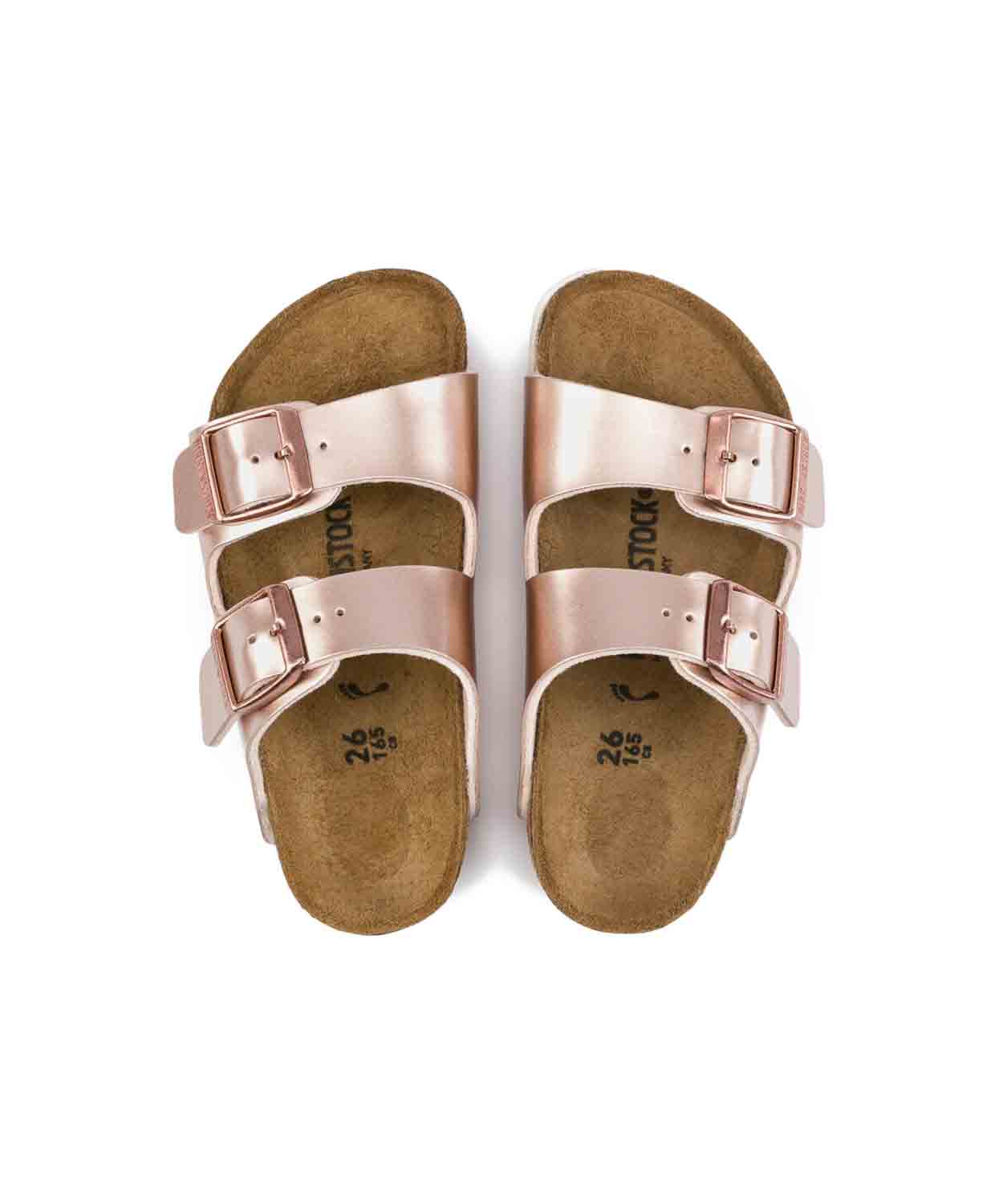 Birkenstock Kids Arizona Birko-Flor Electric Metallic Copper Sandals - Image 6