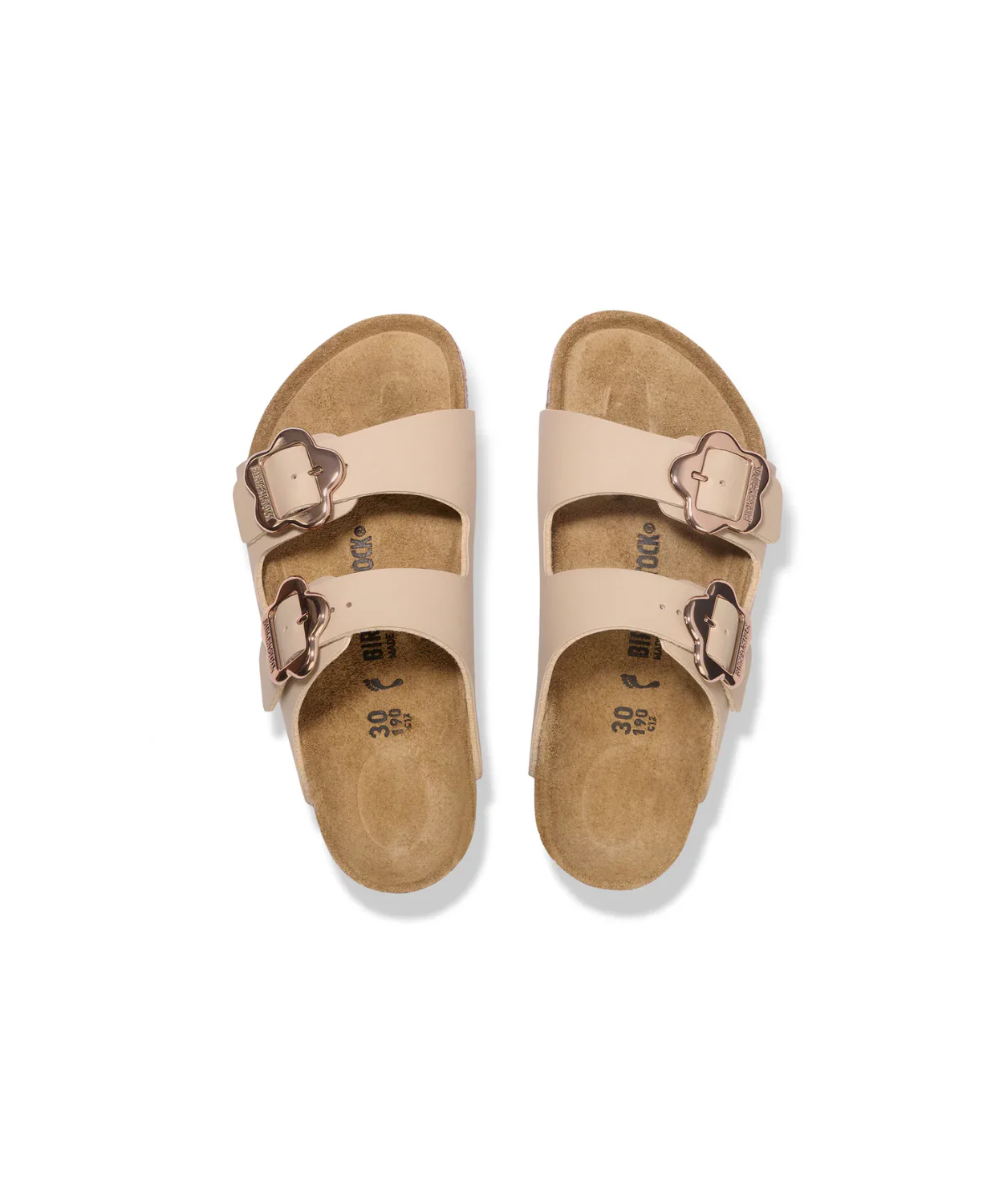 Birkenstock Kids Arizona Flower Buckle Birko-Flor Sandcastle Sandals - Image 3