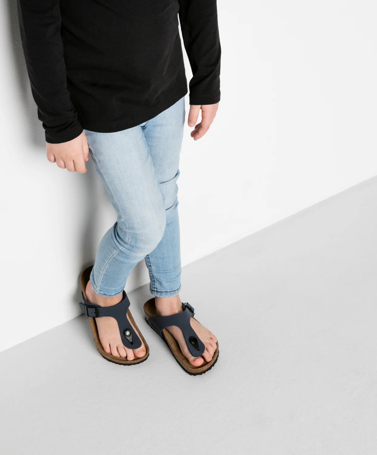 Birkenstock Kids Gizeh BirkiBuc Navy Sandals - Image 2