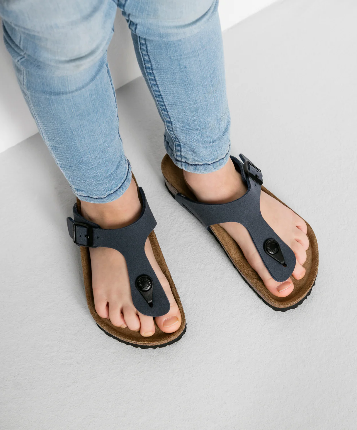 Birkenstock Kids Gizeh BirkiBuc Navy Sandals - Image 3