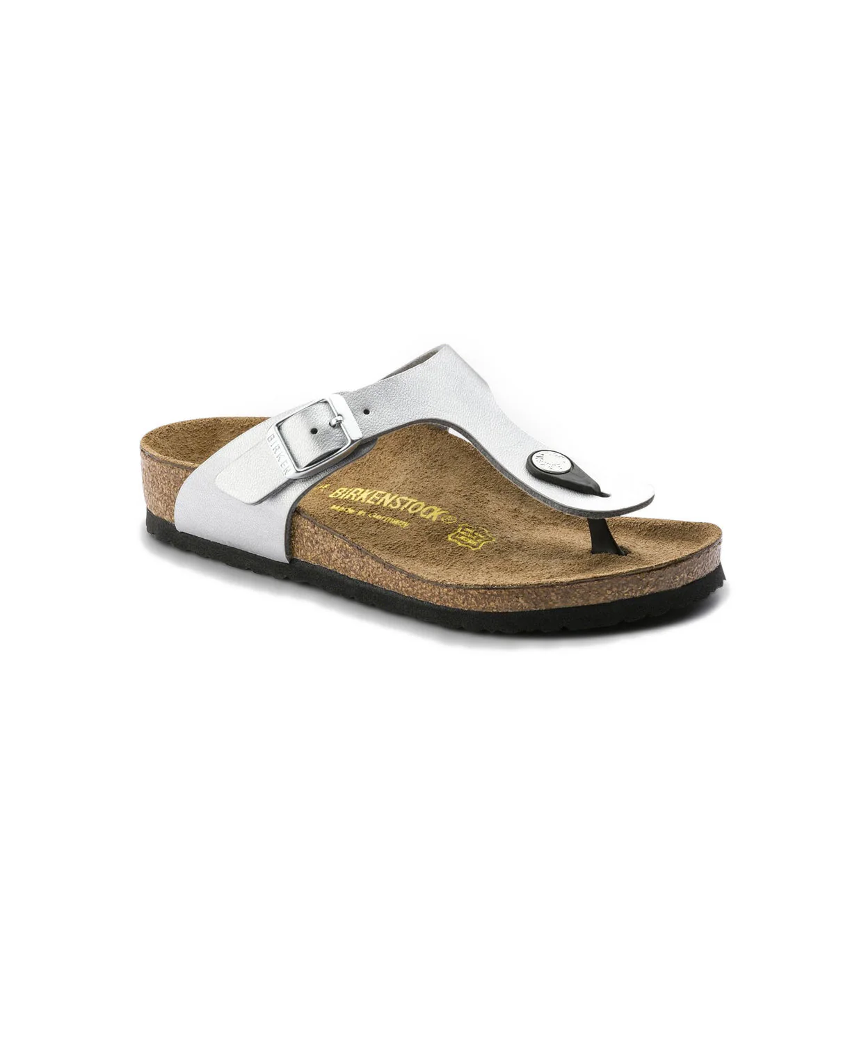 Birkenstock Kids Gizeh Birko-Flor Electric Metallic Silver Sandals - Image 3