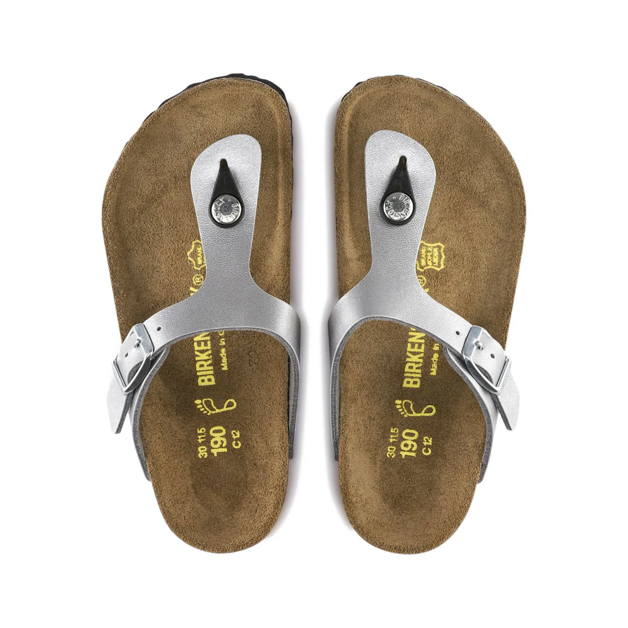 Birkenstock Kids Gizeh Birko-Flor Silver Sandals - Image 5