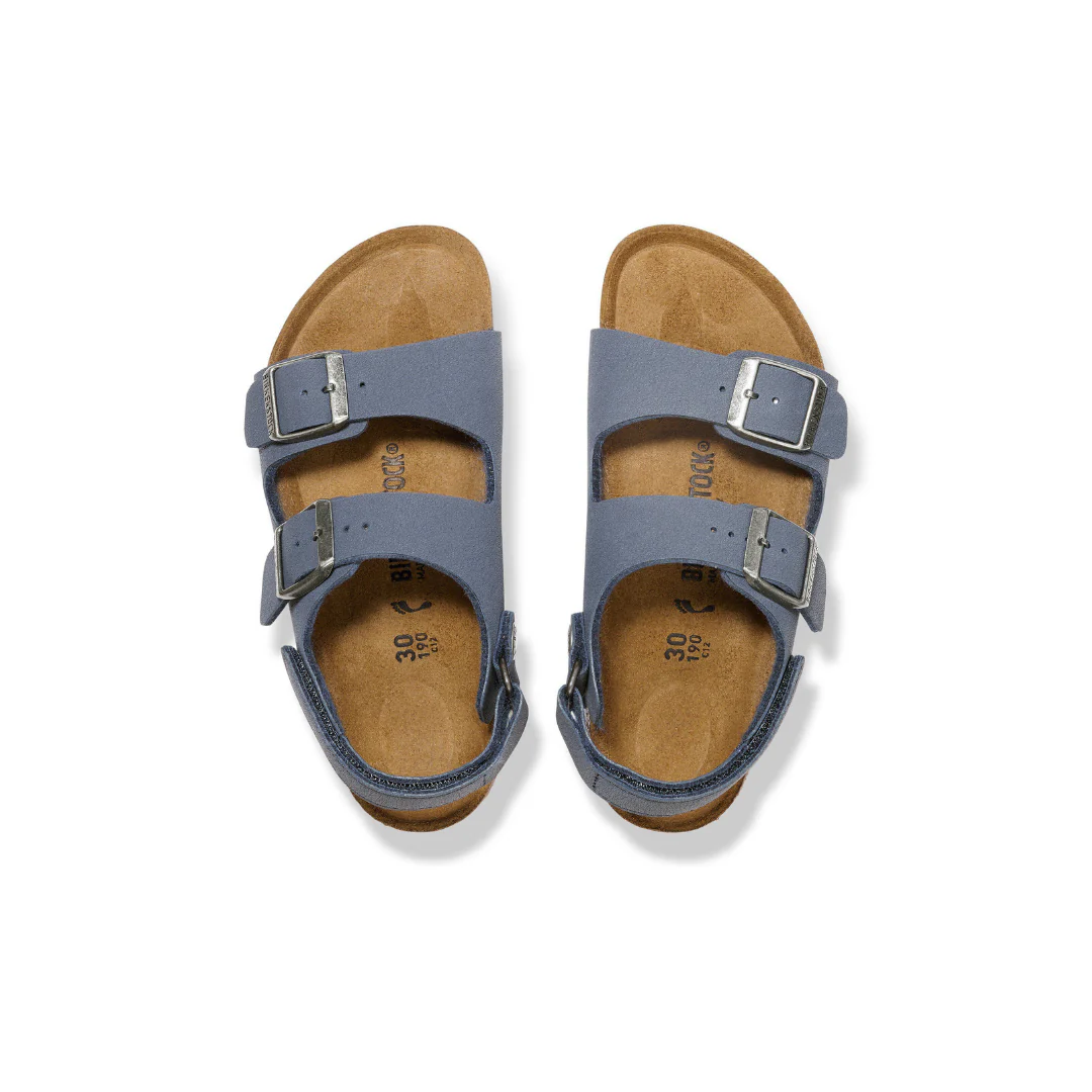 Birkenstock Kids Milano Adjustable Strap BirkiBuc Navy Sandals - Image 3