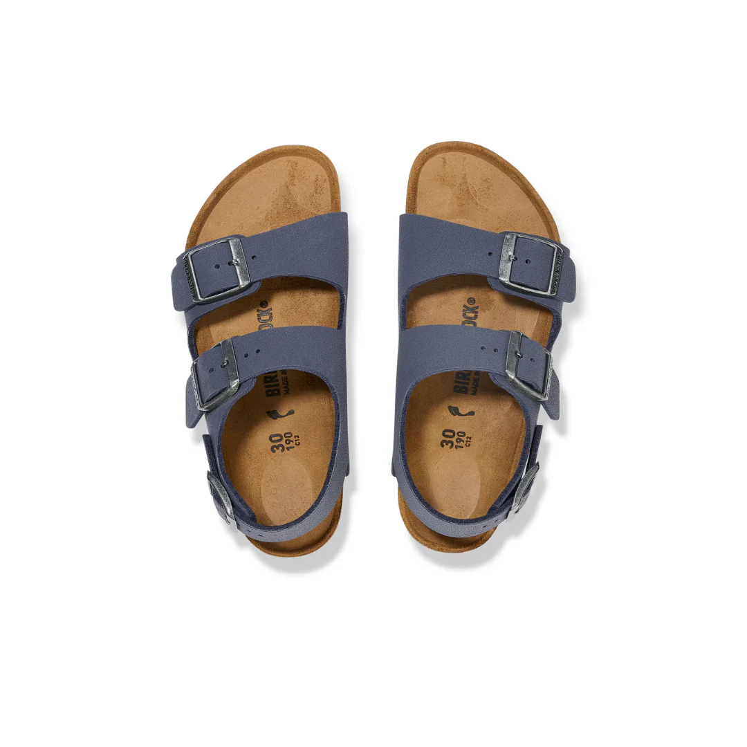Birkenstock Kids Milano BirkiBuc Navy Sandals - Image 3