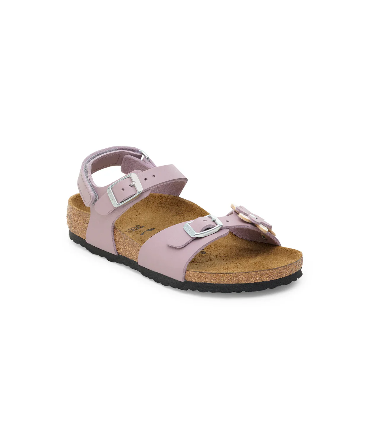 Birkenstock Kids Rio Adjustable Strap Birko-Flor Flowers Faded Purple Sandals - Image 3