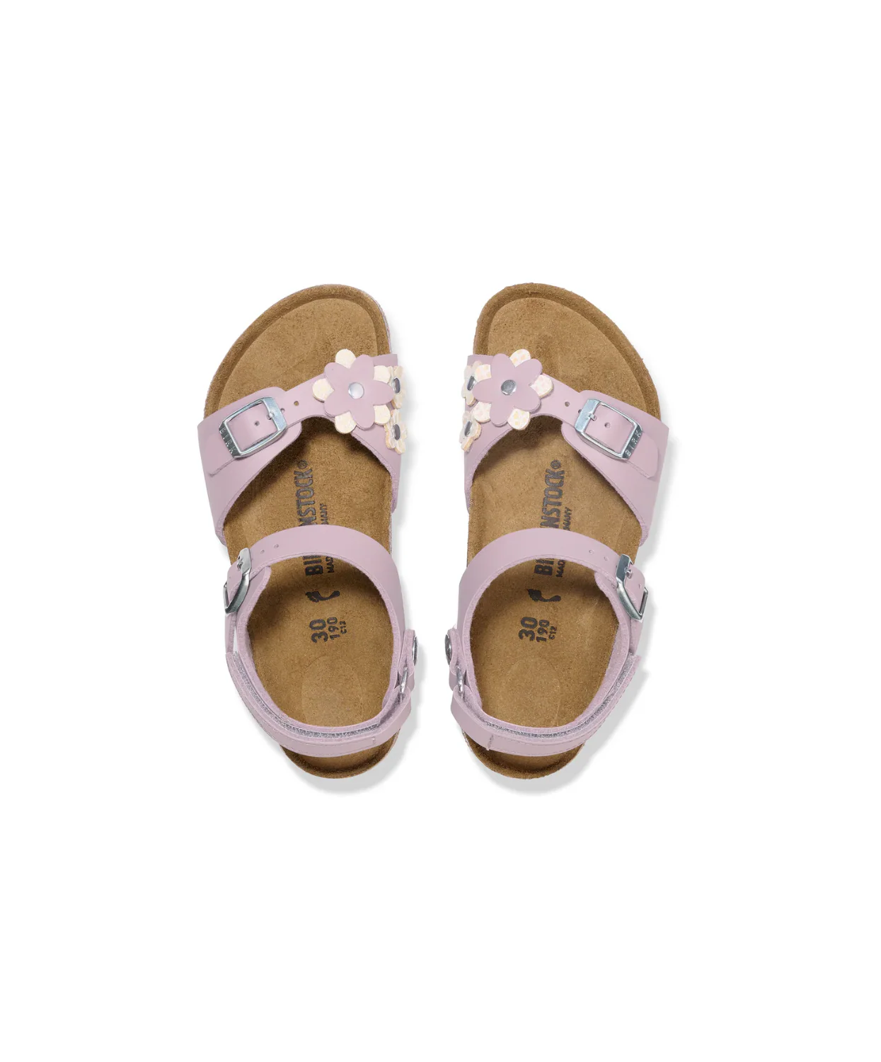 Birkenstock Kids Rio Adjustable Strap Birko-Flor Flowers Faded Purple Sandals - Image 4