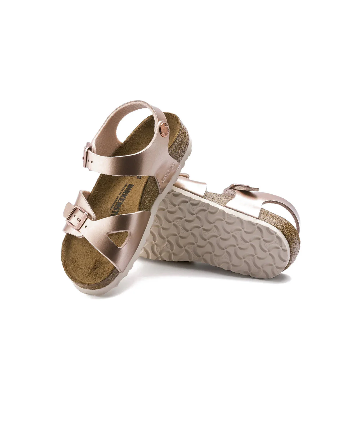 Birkenstock Kids Rio Birko-Flor Electric Metallic Copper Sandals - Image 3