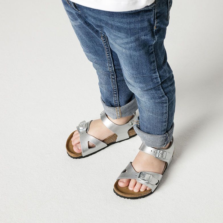 Birkenstock Kids Rio Birko-Flor Silver Sandals - Image 3