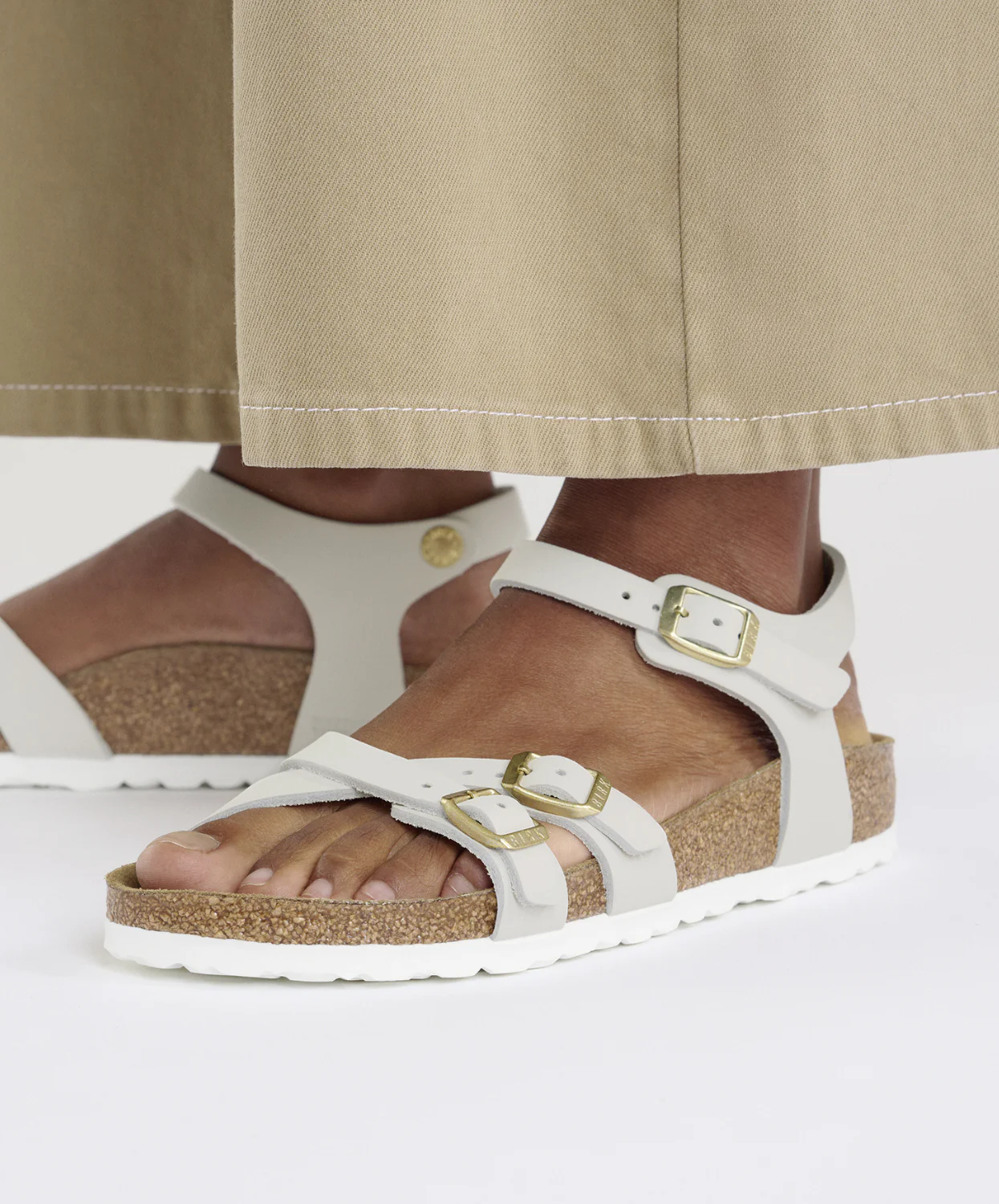 Birkenstock Kumba Nubuck Leather Antique White Sandals - Image 3