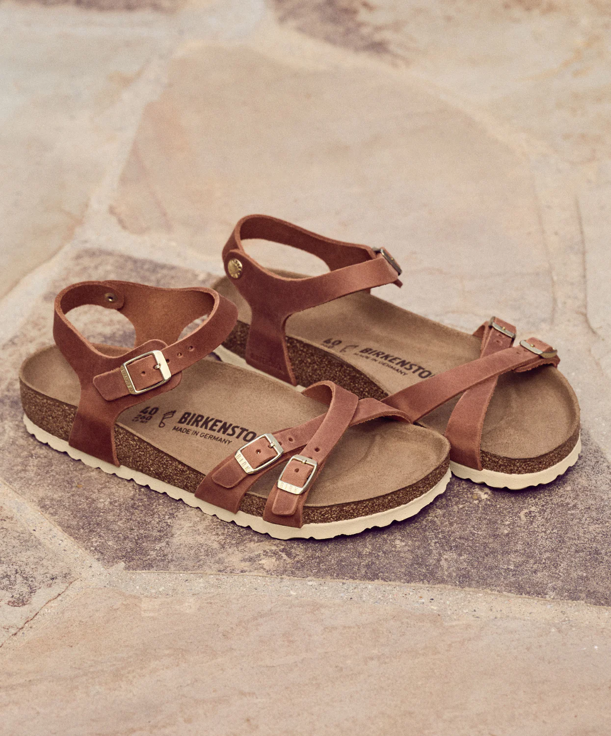 Birkenstock Kumba Oiled Leather Cognac Sandals - Image 3