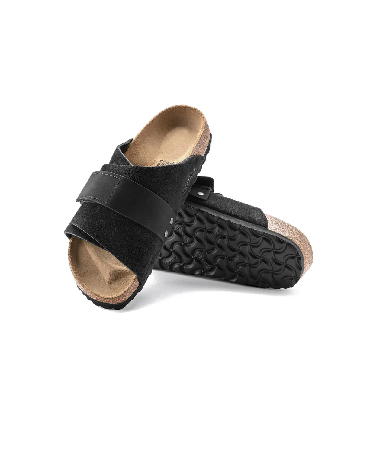 Birkenstock Kyoto Suede/Nubuck Leather Black Sandals - Image 6