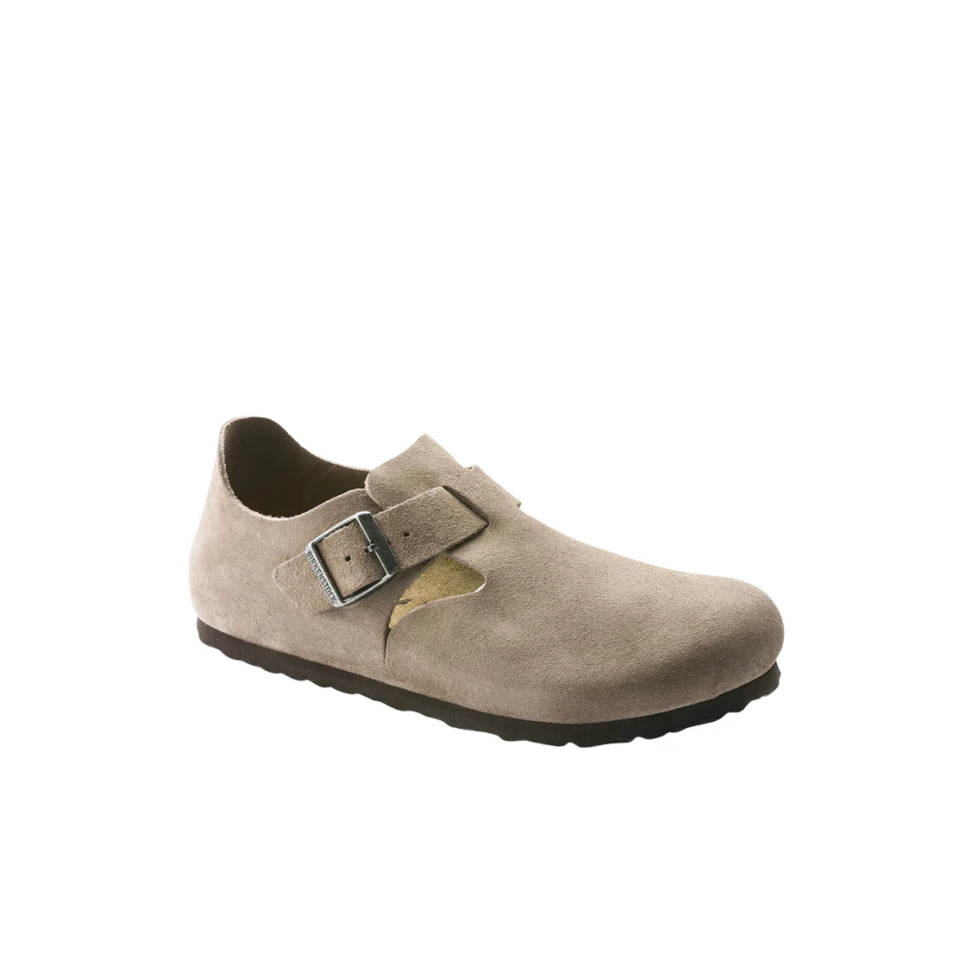 Birkenstock London Suede Leather Taupe Shoes - Image 4