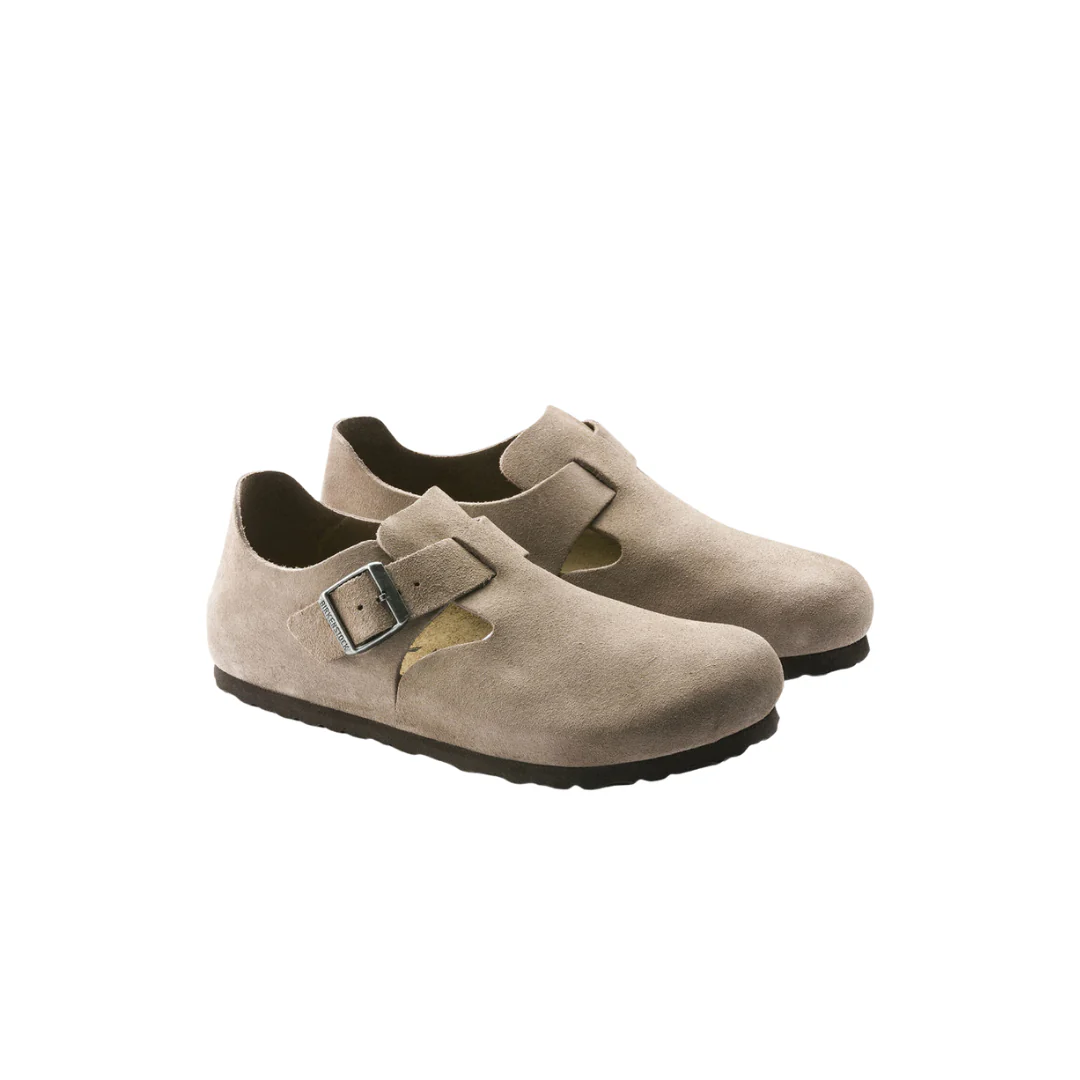 Birkenstock London Suede Leather Taupe Shoes - Image 5