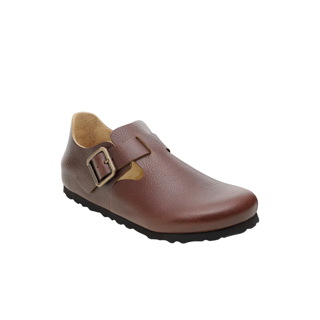 Birkenstock London Wire Buckle Natural Leather Vintage Wood Roast Shoes - Image 3