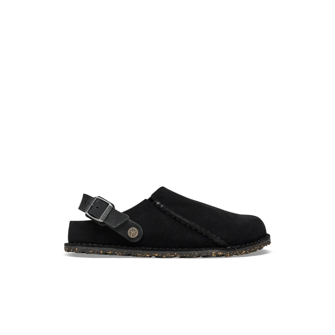 Birkenstock Lutry Suede Leather Black Clogs