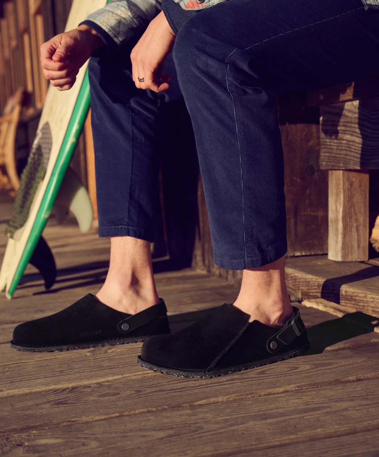 Birkenstock Lutry Suede Leather Black Clogs - Image 2