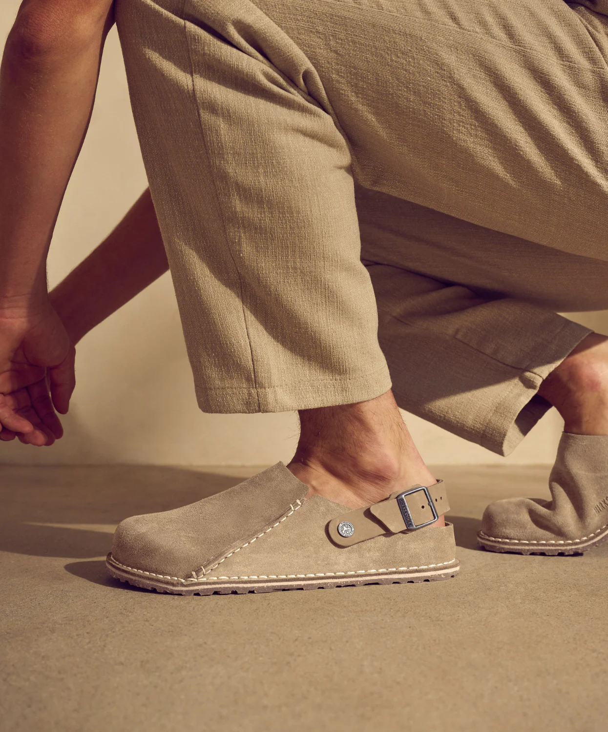 Birkenstock Lutry Suede Leather Grey Taupe Clogs - Image 2