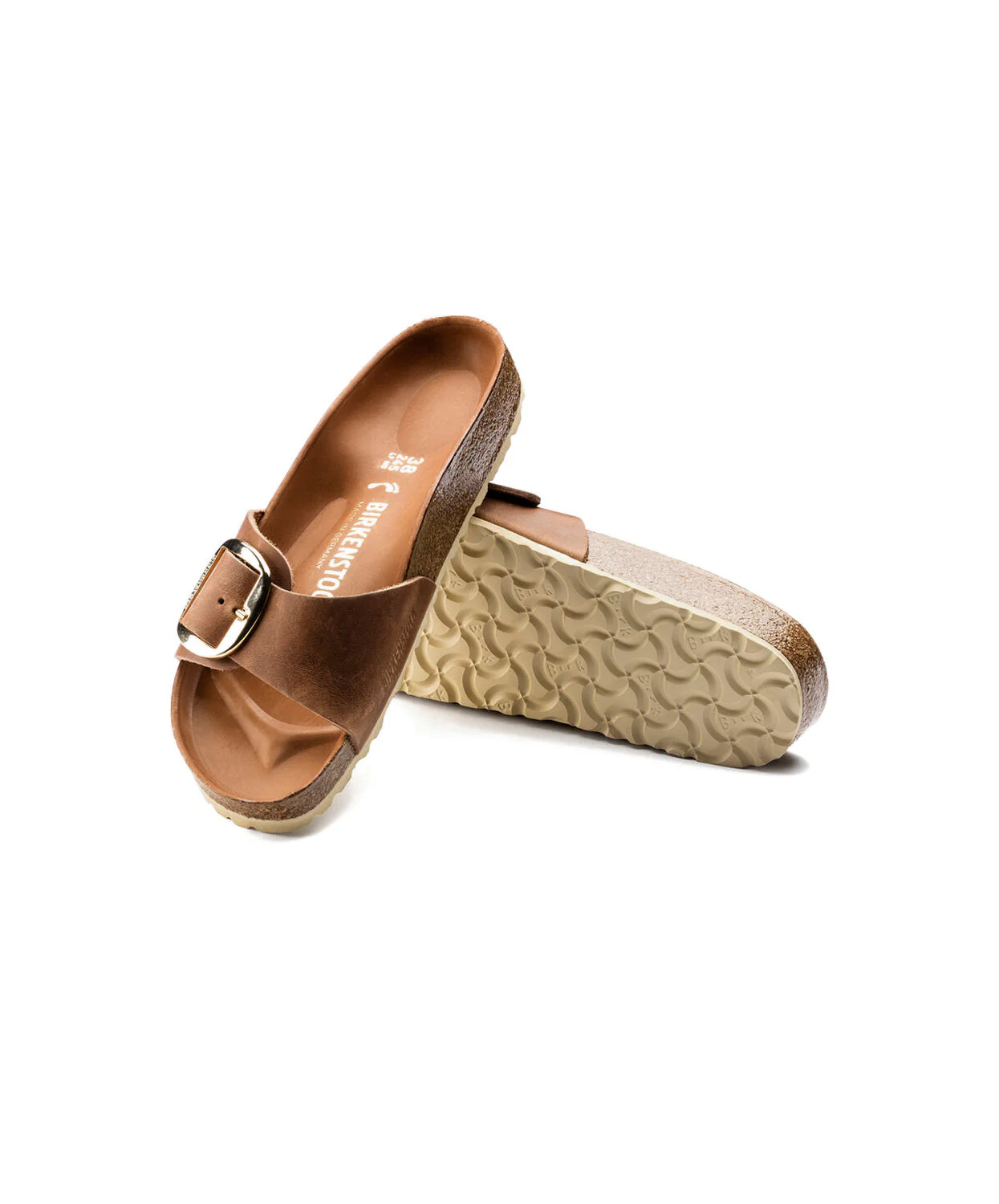 Birkenstock Madrid Big Buckle Oiled Leather Cognac Sandals - Image 5