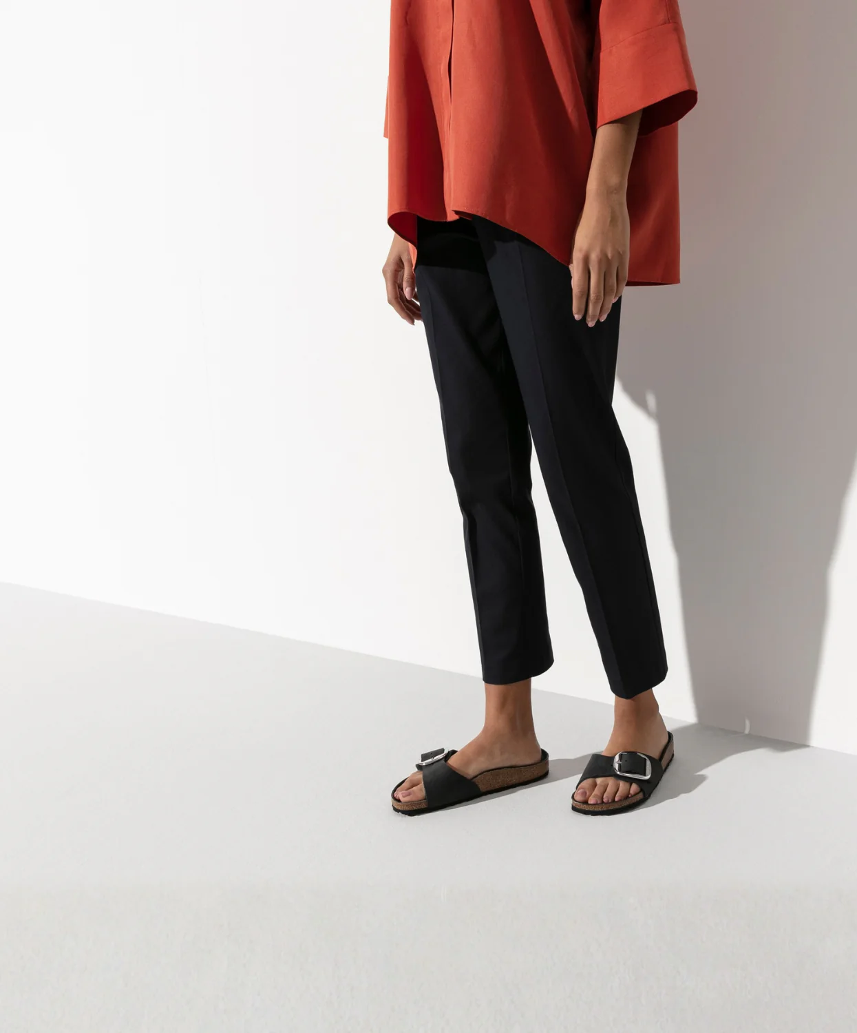 Birkenstock Madrid Big Buckle Oiled Leather Black Sandals - Image 3