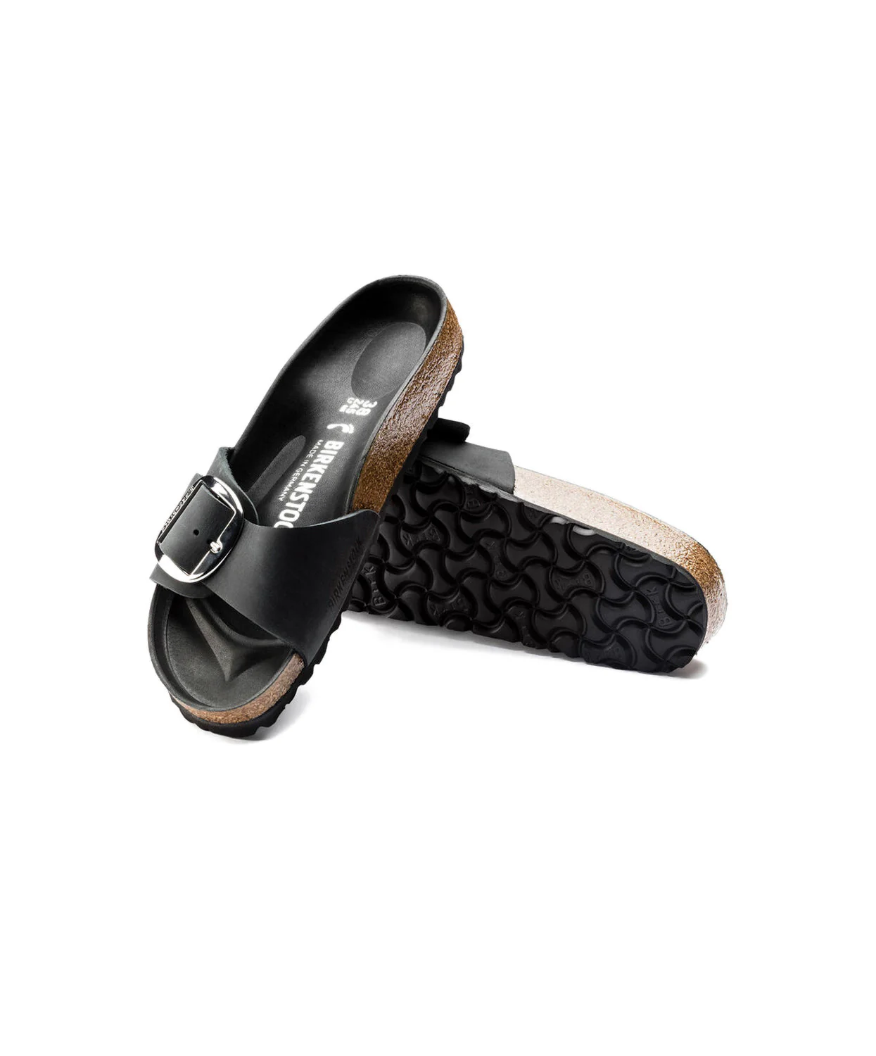 Birkenstock Madrid Big Buckle Oiled Leather Black Sandals - Image 4