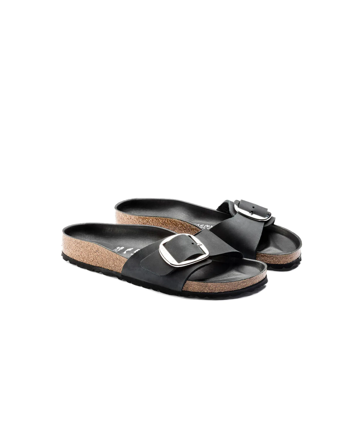 Birkenstock Madrid Big Buckle Oiled Leather Black Sandals - Image 5