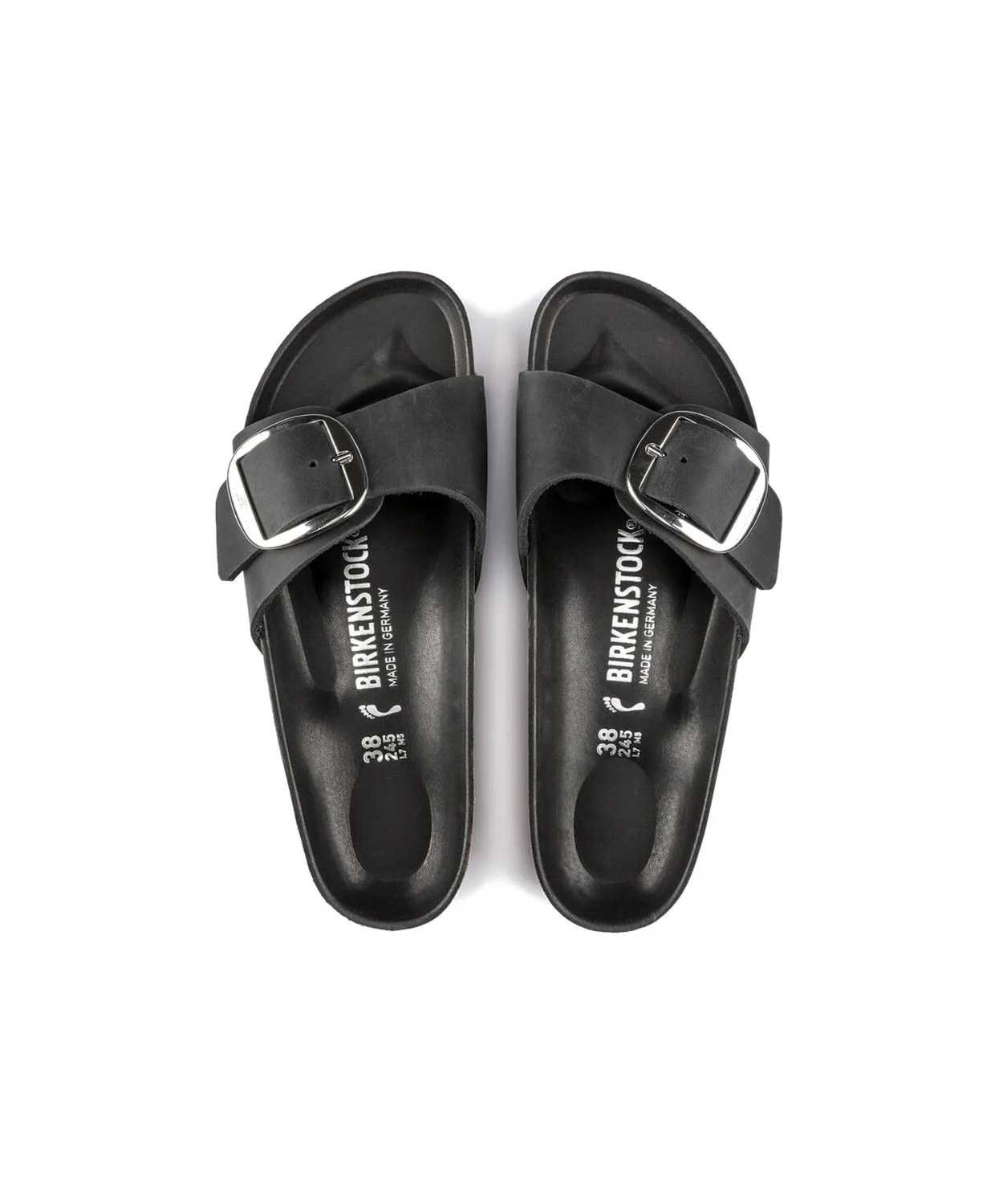 Birkenstock Madrid Big Buckle Oiled Leather Black Sandals - Image 6