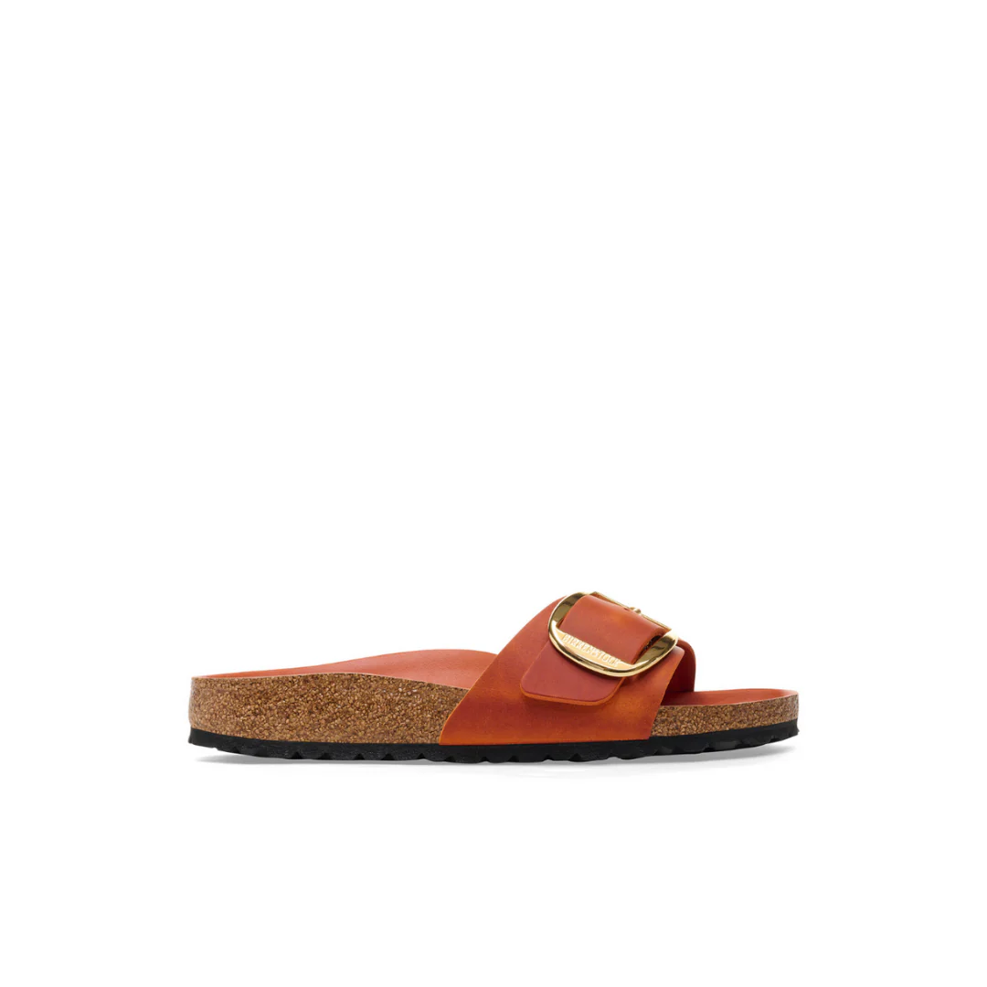 Birkenstock Madrid Big Buckle Oiled Leather Burnt Orange Sandals