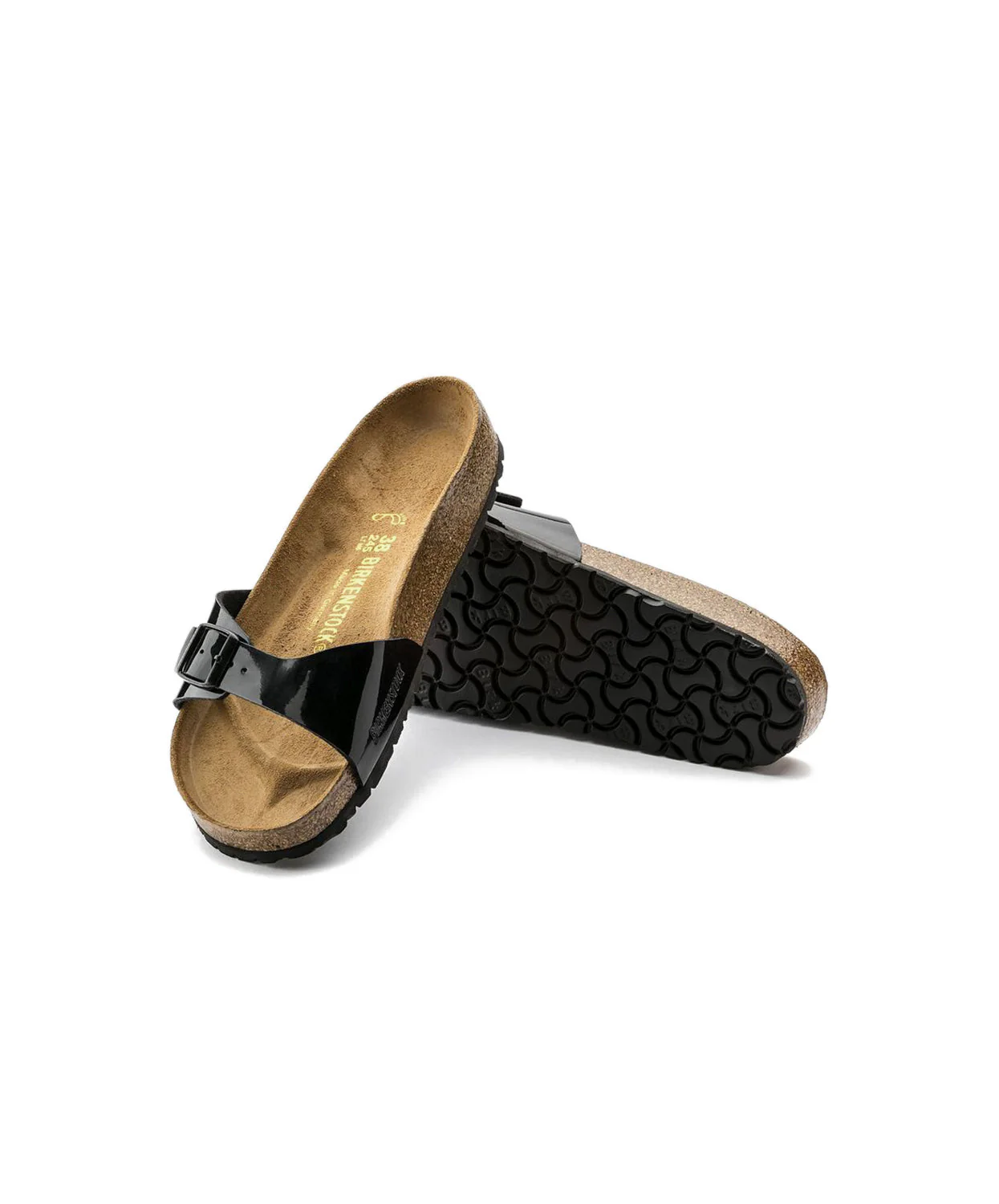 Birkenstock Madrid Birko-Flor Black Patent Sandals - Image 4