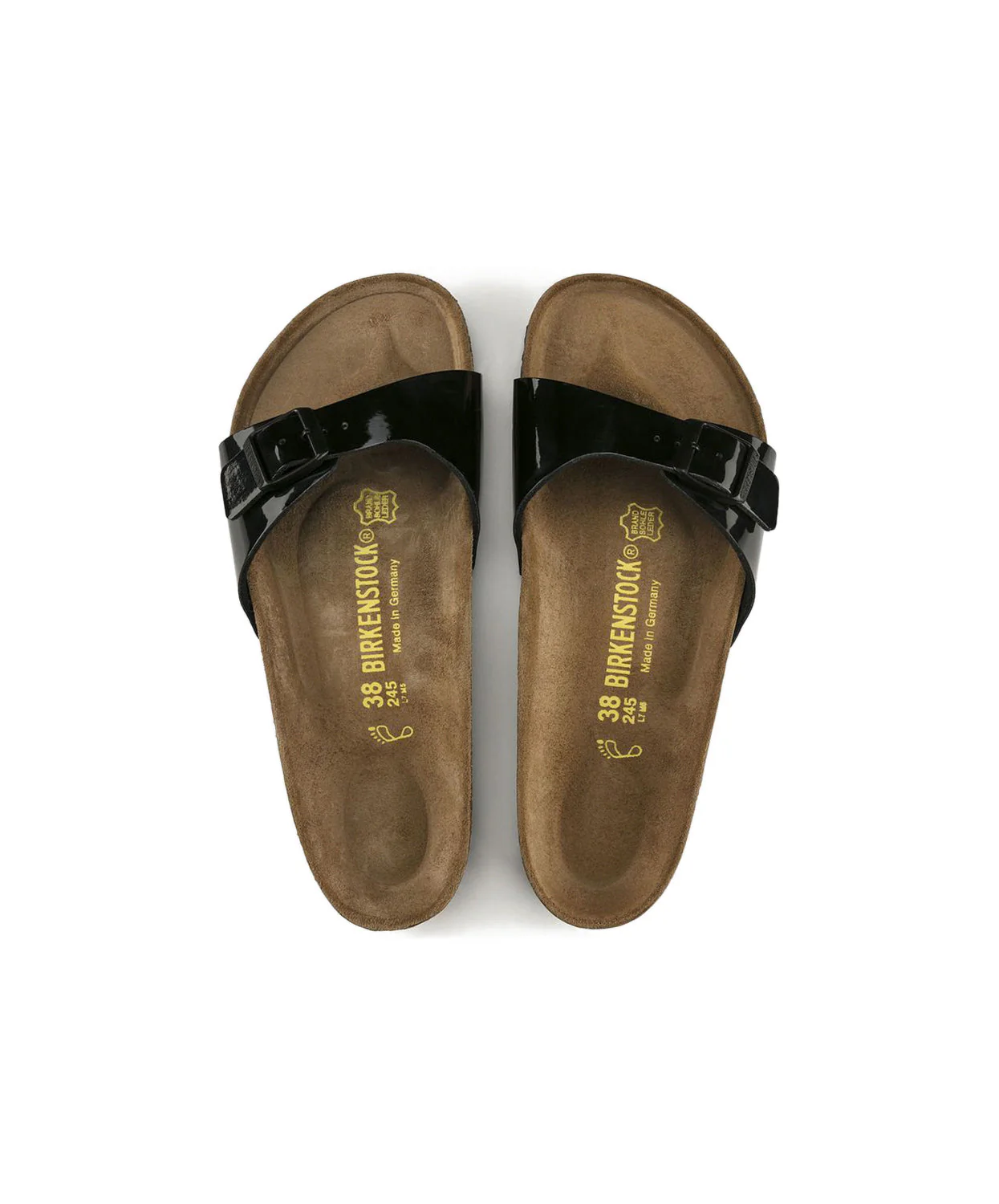 Birkenstock Madrid Birko-Flor Black Patent Sandals - Image 6