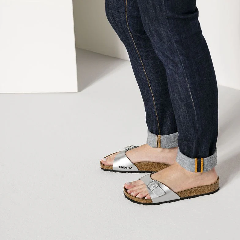 Birkenstock Madrid Birko-Flor Silver Sandals - Image 3