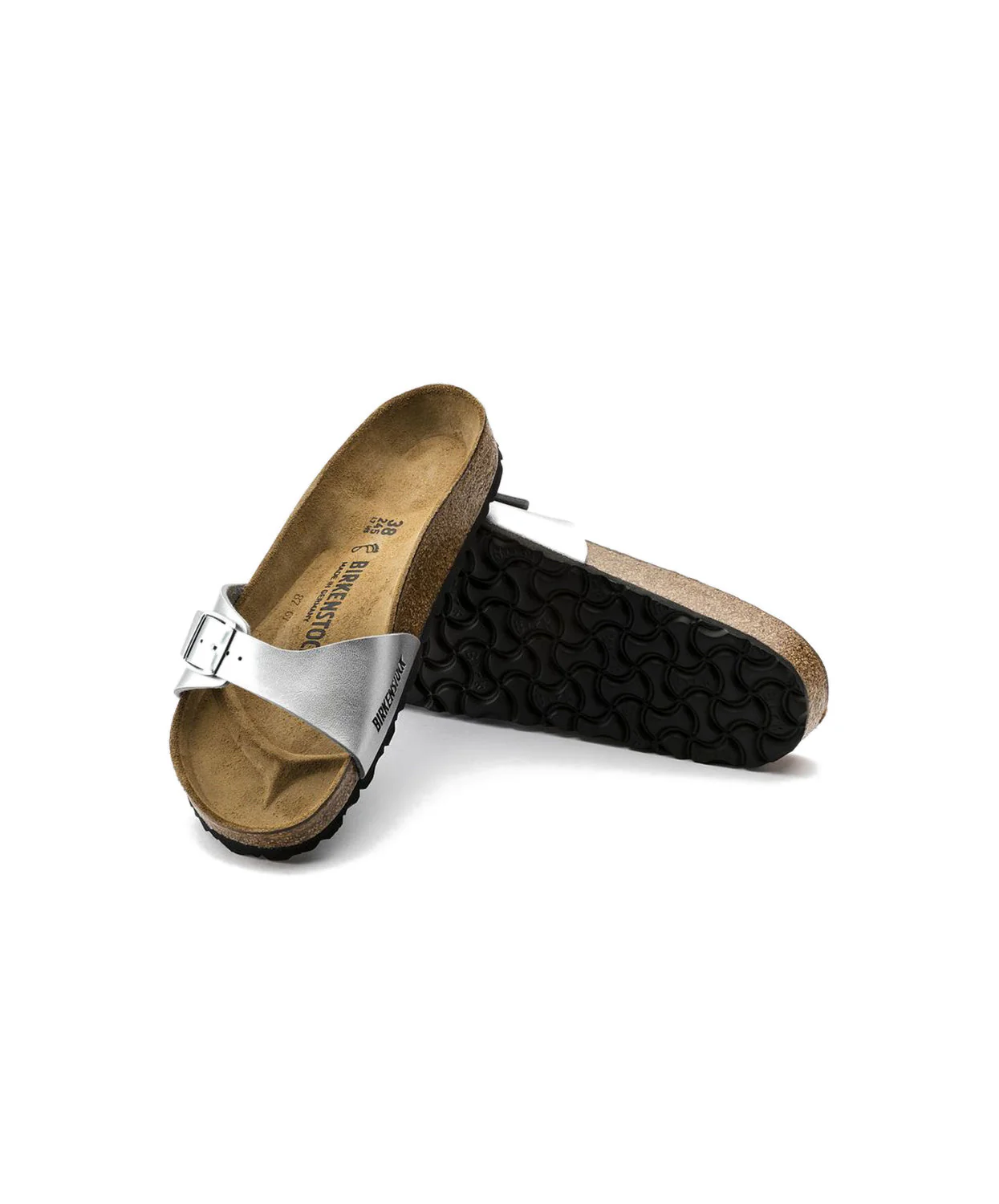 Birkenstock Madrid Birko-Flor Silver Sandals - Image 5