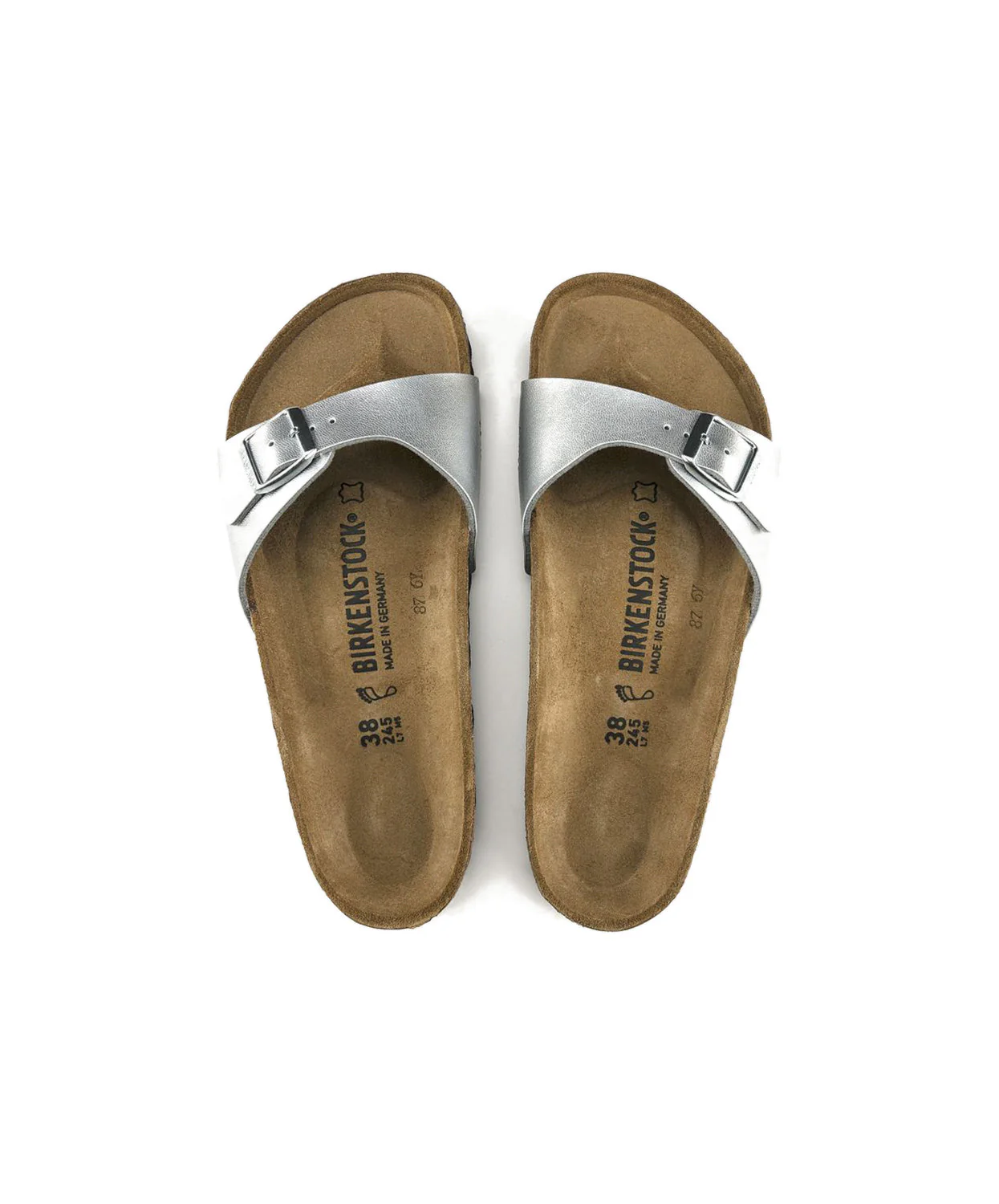 Birkenstock Madrid Birko-Flor Silver Sandals - Image 6