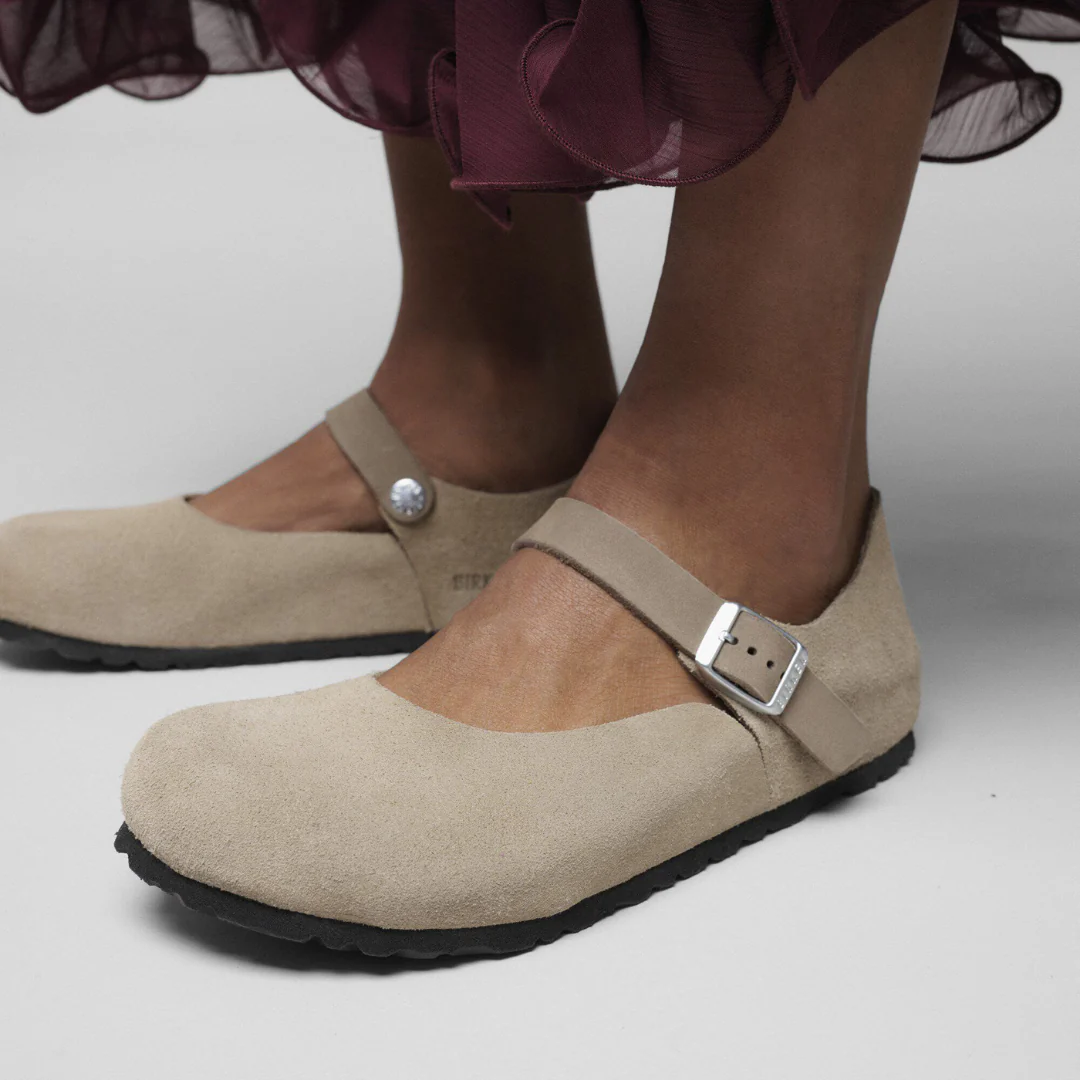 Birkenstock Mantova Suede Leather Taupe Shoes - Image 3