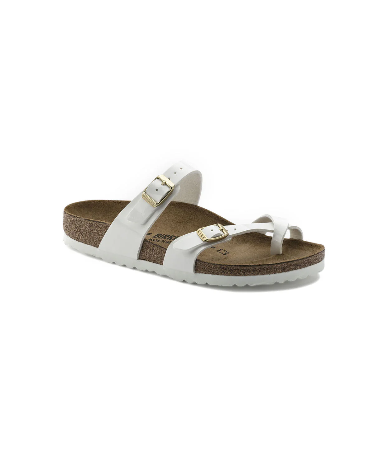 Birkenstock Mayari Birko-Flor White Patent Sandals - Image 3