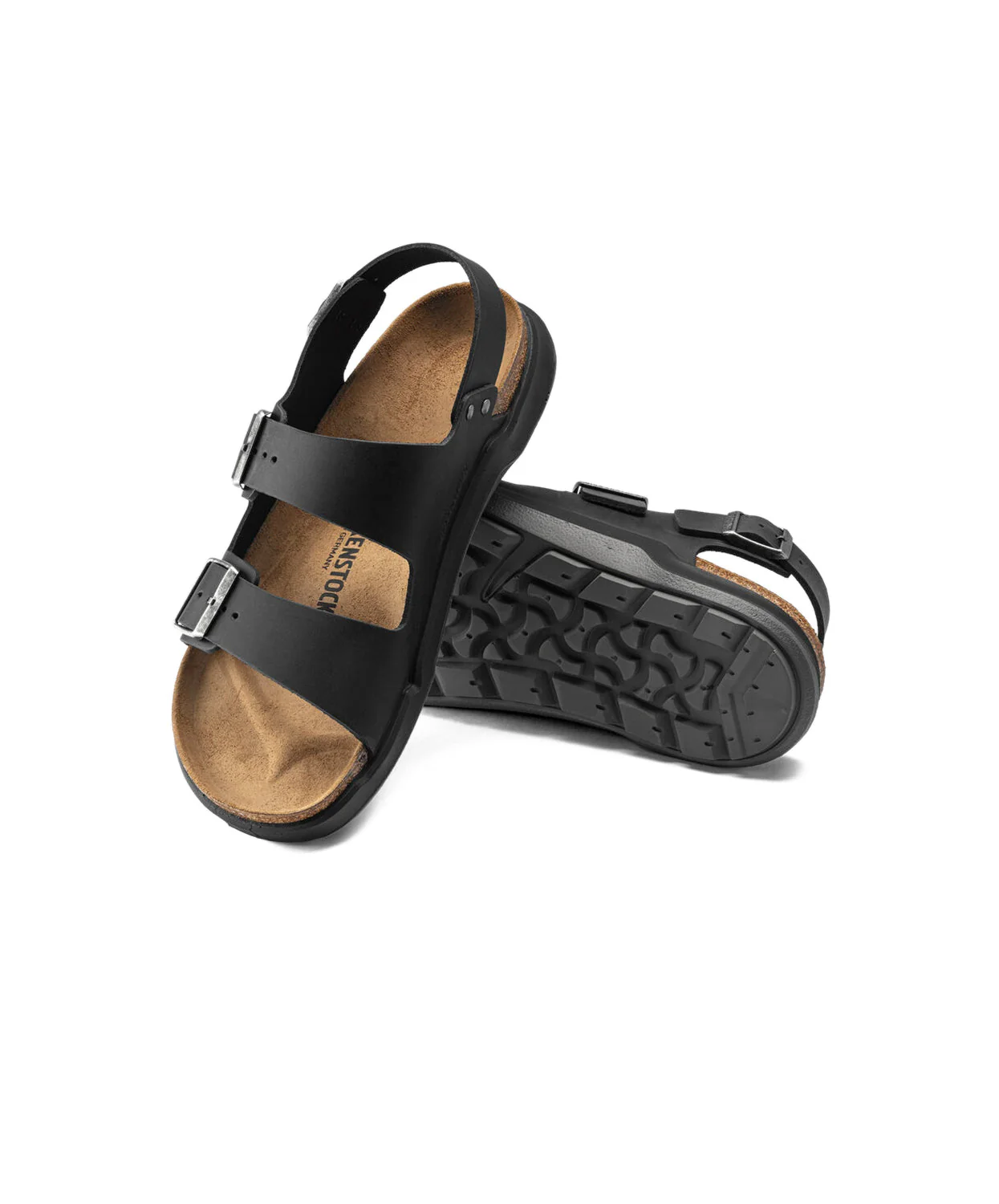 Birkenstock Milano Cross Town Oiled Leather Black Mens Sandals - Image 4
