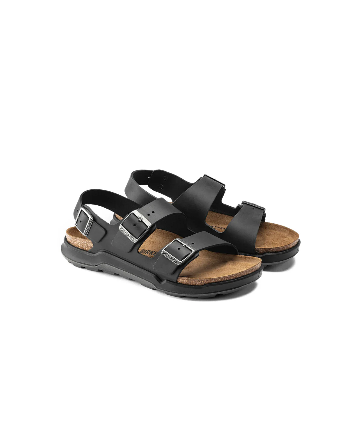 Birkenstock Milano Cross Town Oiled Leather Black Mens Sandals - Image 5