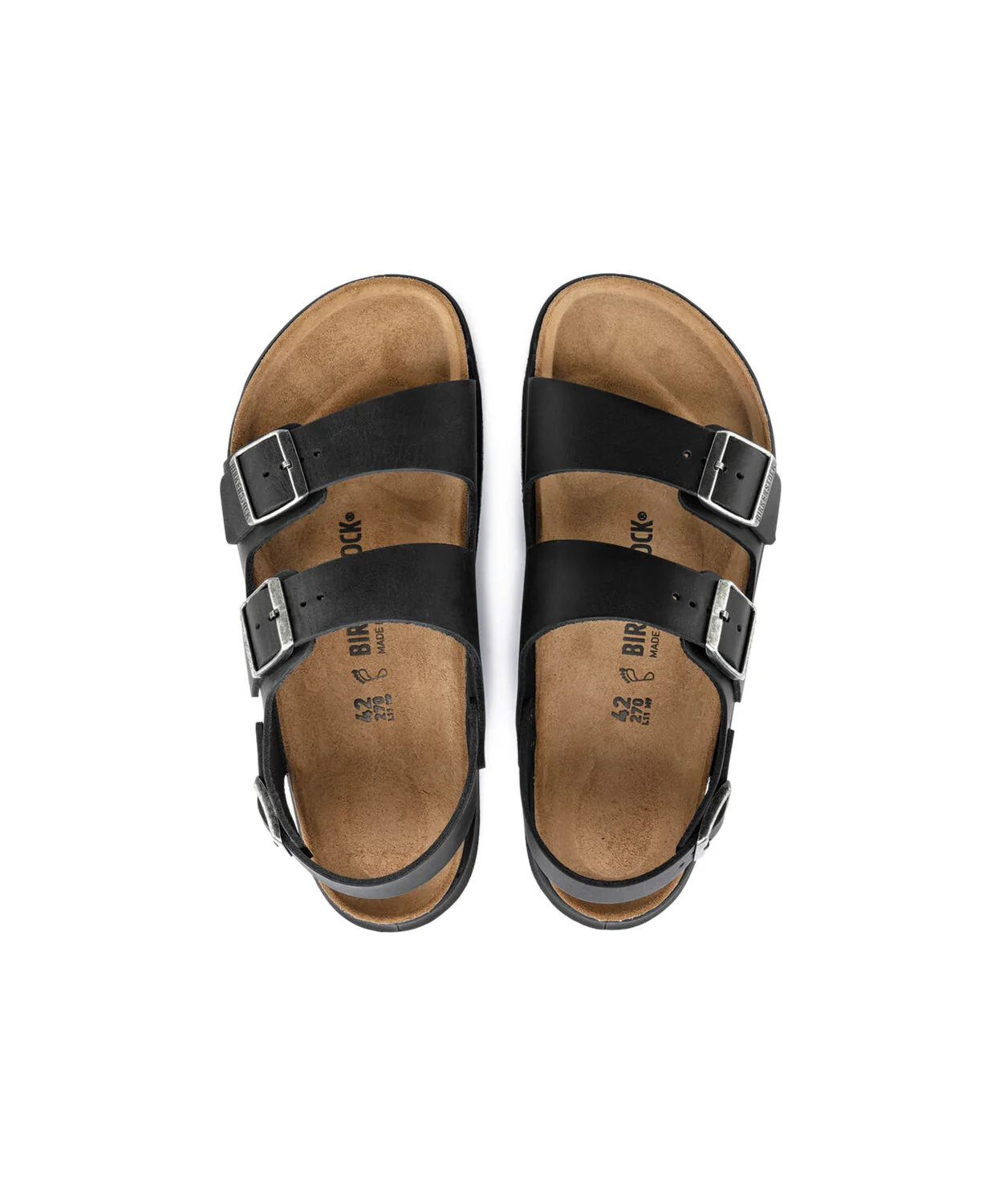 Birkenstock Milano Cross Town Oiled Leather Black Mens Sandals - Image 6