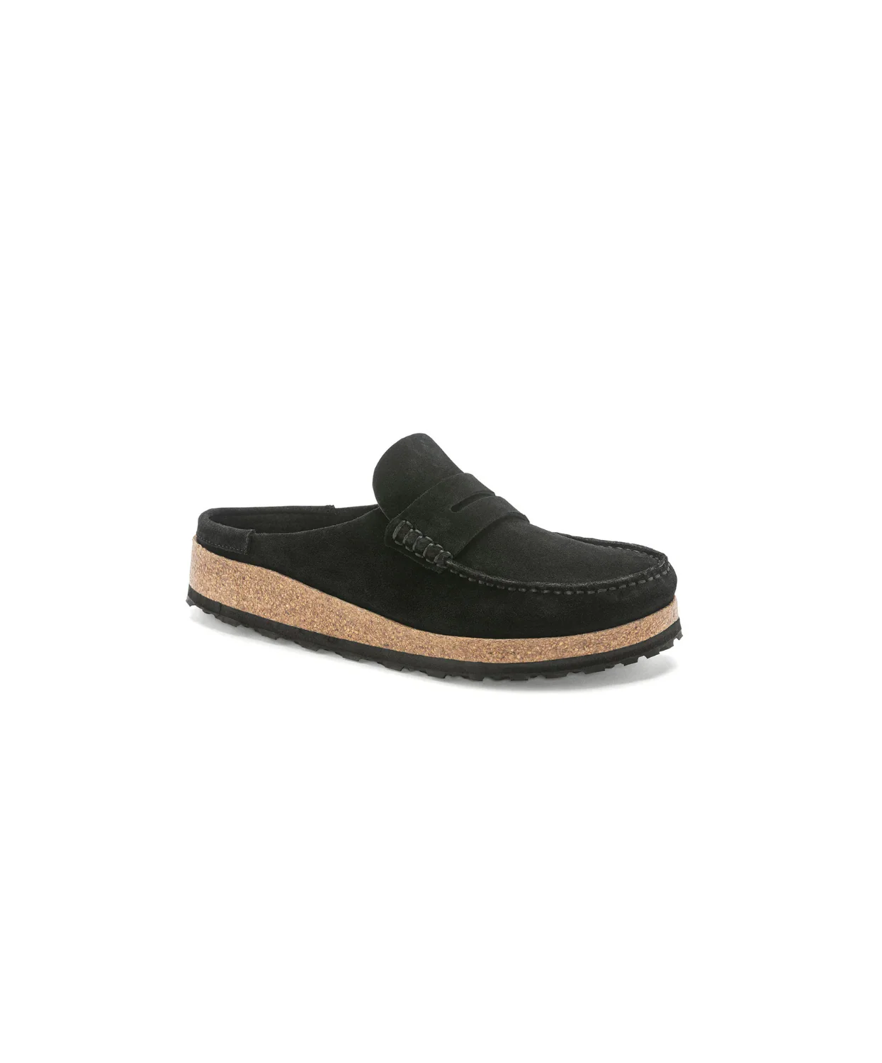 Birkenstock Naples Suede Leather Black Clogs - Image 4