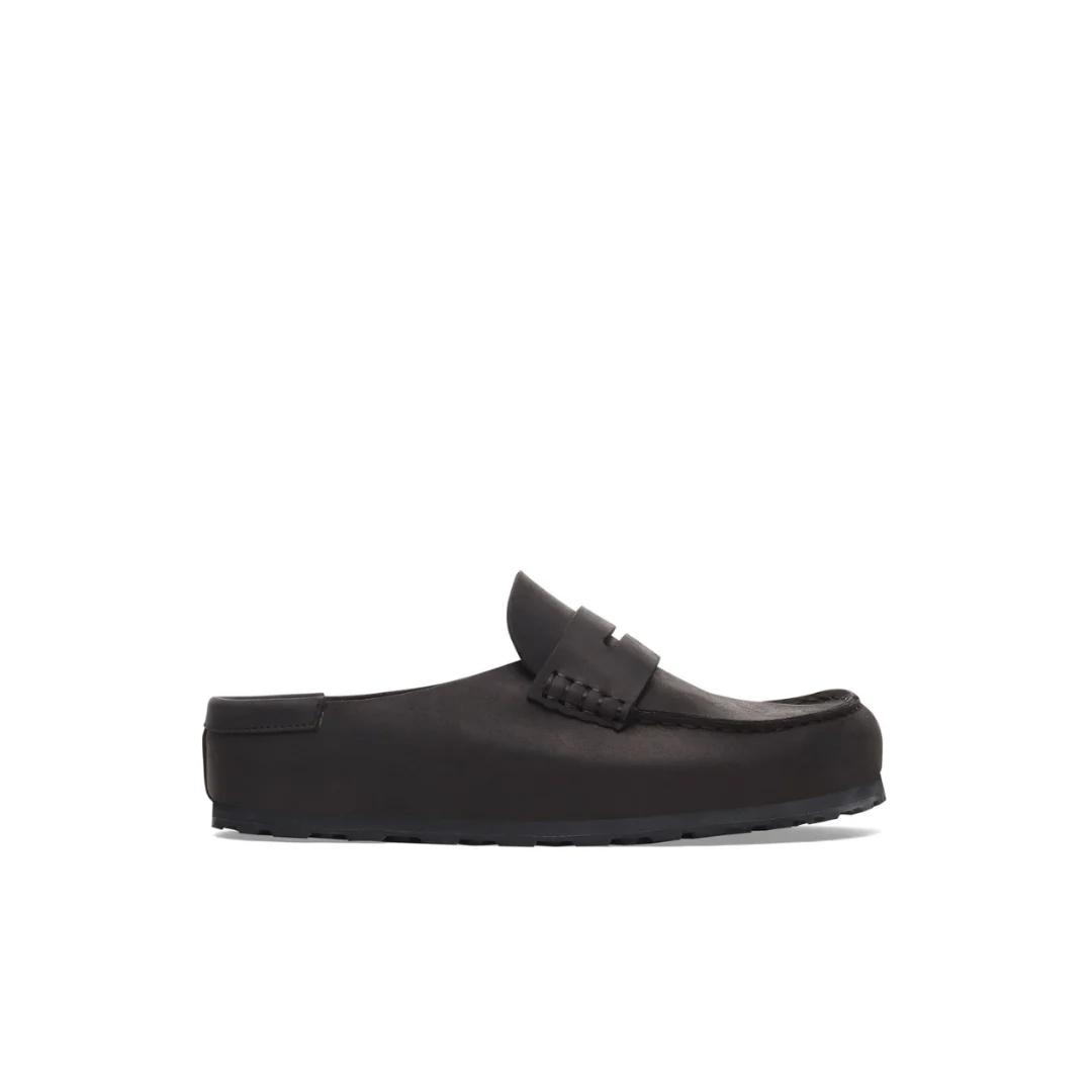 Birkenstock Naples Wrapped Oiled Leather Black Clogs