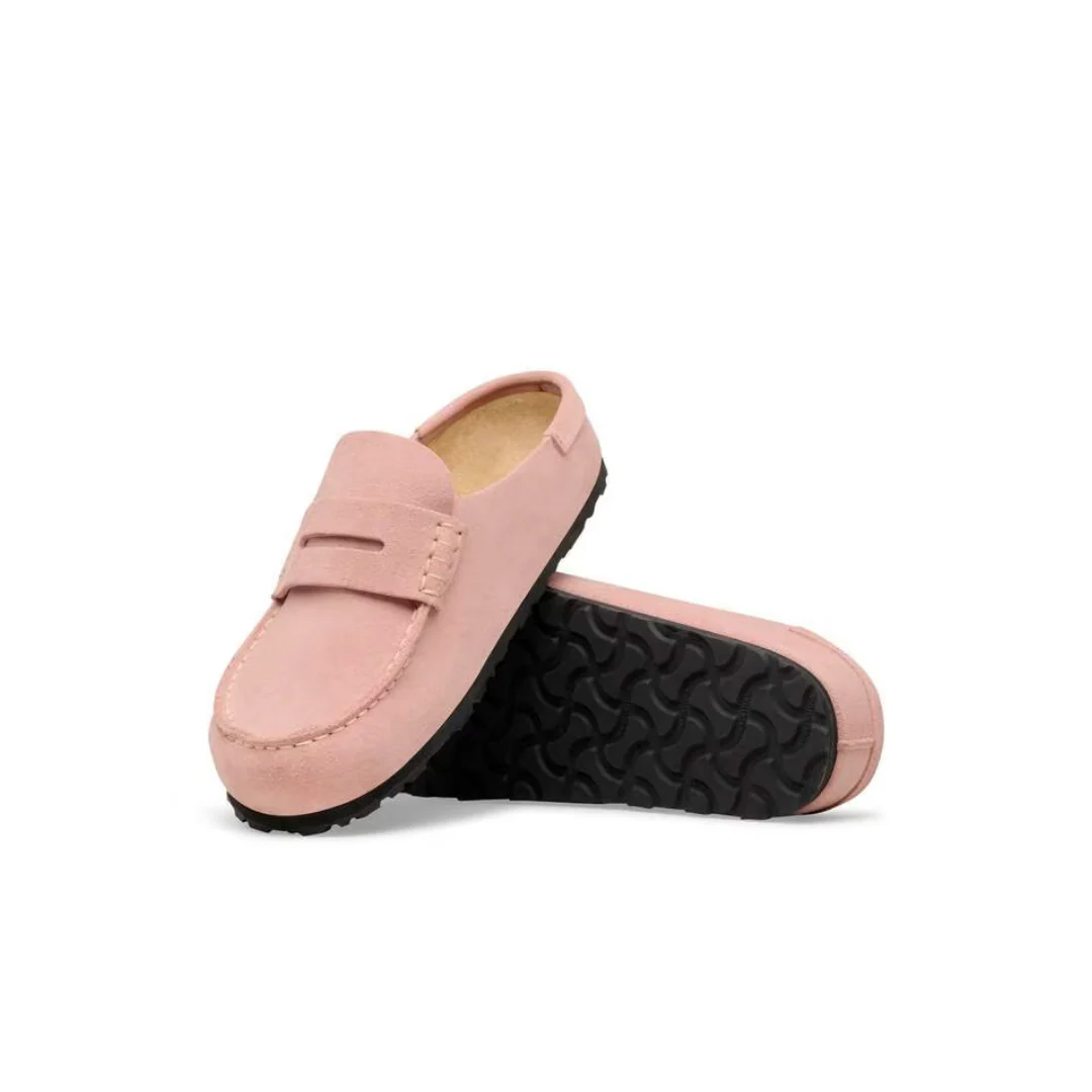 Birkenstock Naples Wrapped Suede Leather Pink Clay Clogs - Image 5