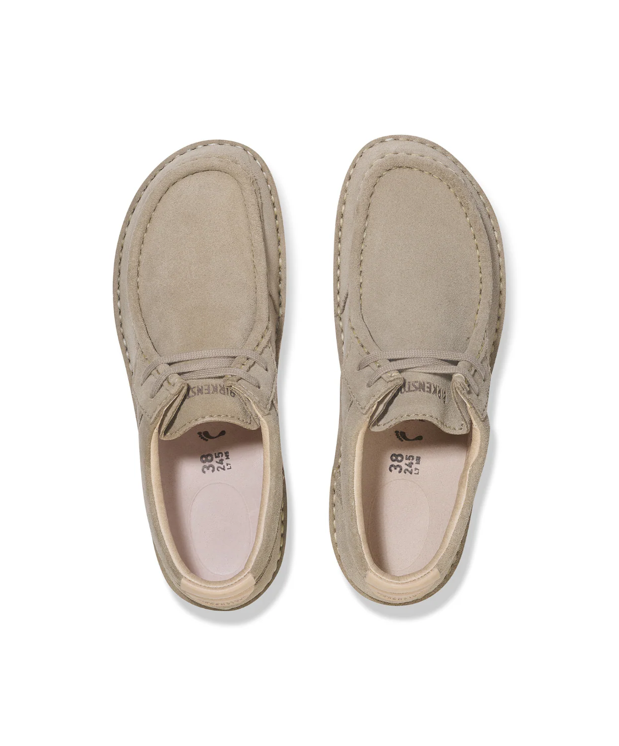 Birkenstock Pasadena Direct Moc Suede Leather Taupe Shoes - Image 5