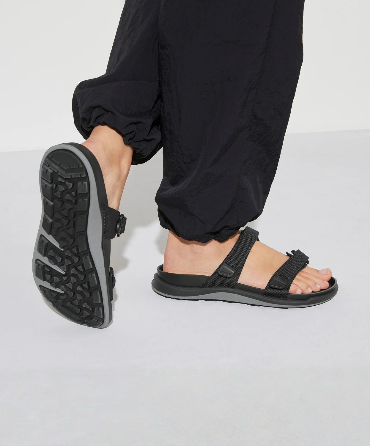 Birkenstock Sahara Cross Element Birko-Flor Black Sandals - Image 3