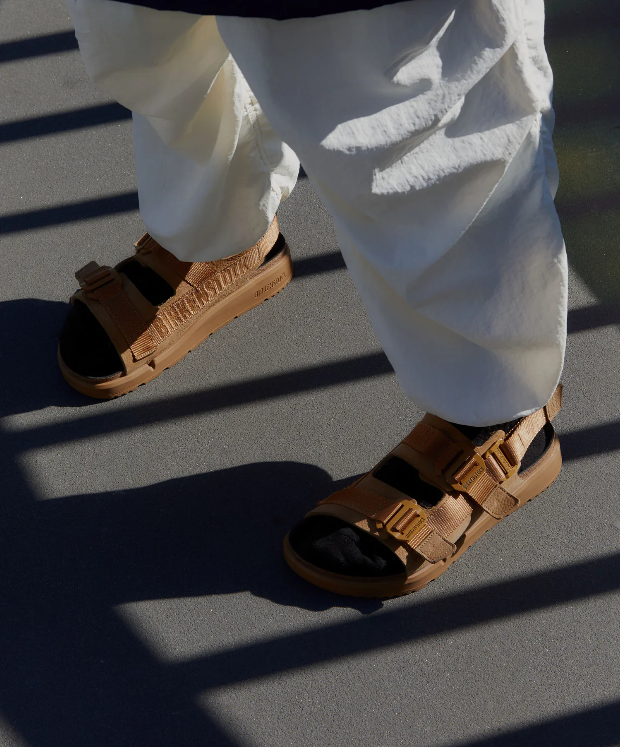 Birkenstock Shinjuku Nubuck Leather/Textile Cork Brown Sandals - Image 3